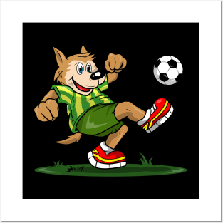 Dog as a footballer Posters and Art